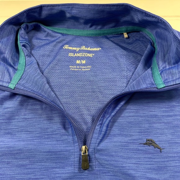Tommy Bahama Other - Tommy Bahama IslandZone 1/4 Zip Long Sleeve Pullover Mens M Blue Heathered Golf